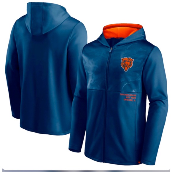 COPY - Dark Navy Chicago Bears Fanatics Branded Defender Full-Zip Hoodie Jacket - Picture 2 of 7